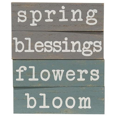 💙 Set of 4 Spring Blessings Flowers Bloom Mini Blocks