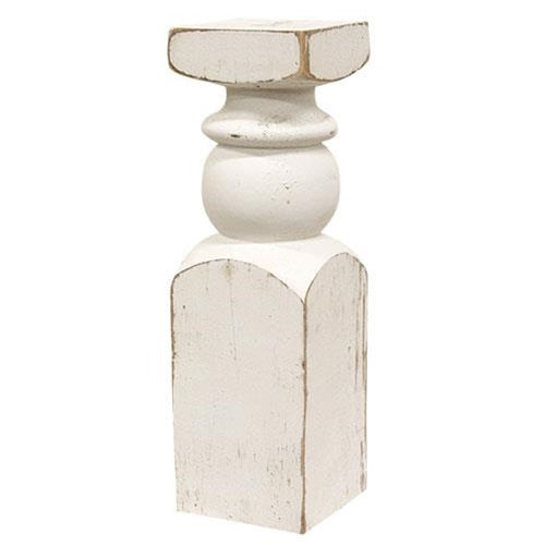 Distressed Wooden Candle Pedestal 11.75" H