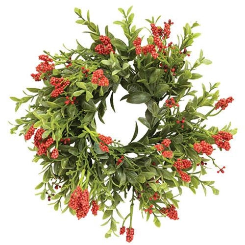 Nottingham Red Berry 8" Faux Foliage Small Wreath