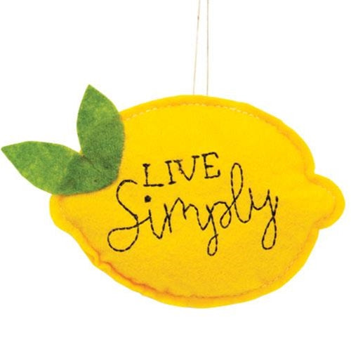 💙 Live Simply Felt Lemon Ornament