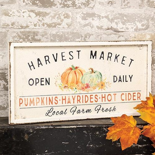 Harvest Market Open Daily Pumpkin 18" Sign