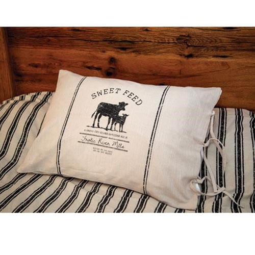 Surprise Me Sale 🤭 Sweet Feed Cow Farmhouse Stripe King Pillow Sham