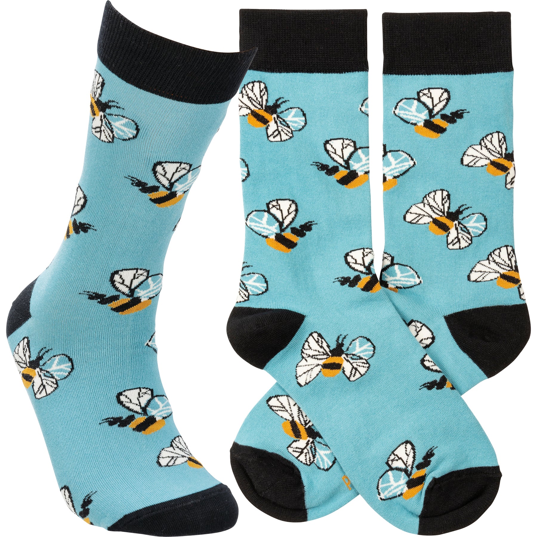 Buzzing Bees on Light Blue Unisex Fun Socks – Blueberry Lane Shop