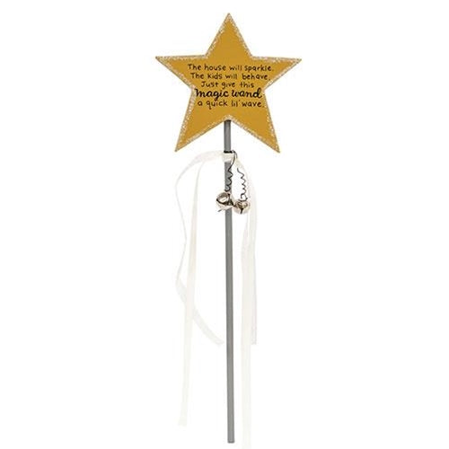 This House Will Sparkle Wand - Fun Wooden Star with Message