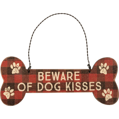 Beware Of Dog Kisses Bone Shaped Ornament