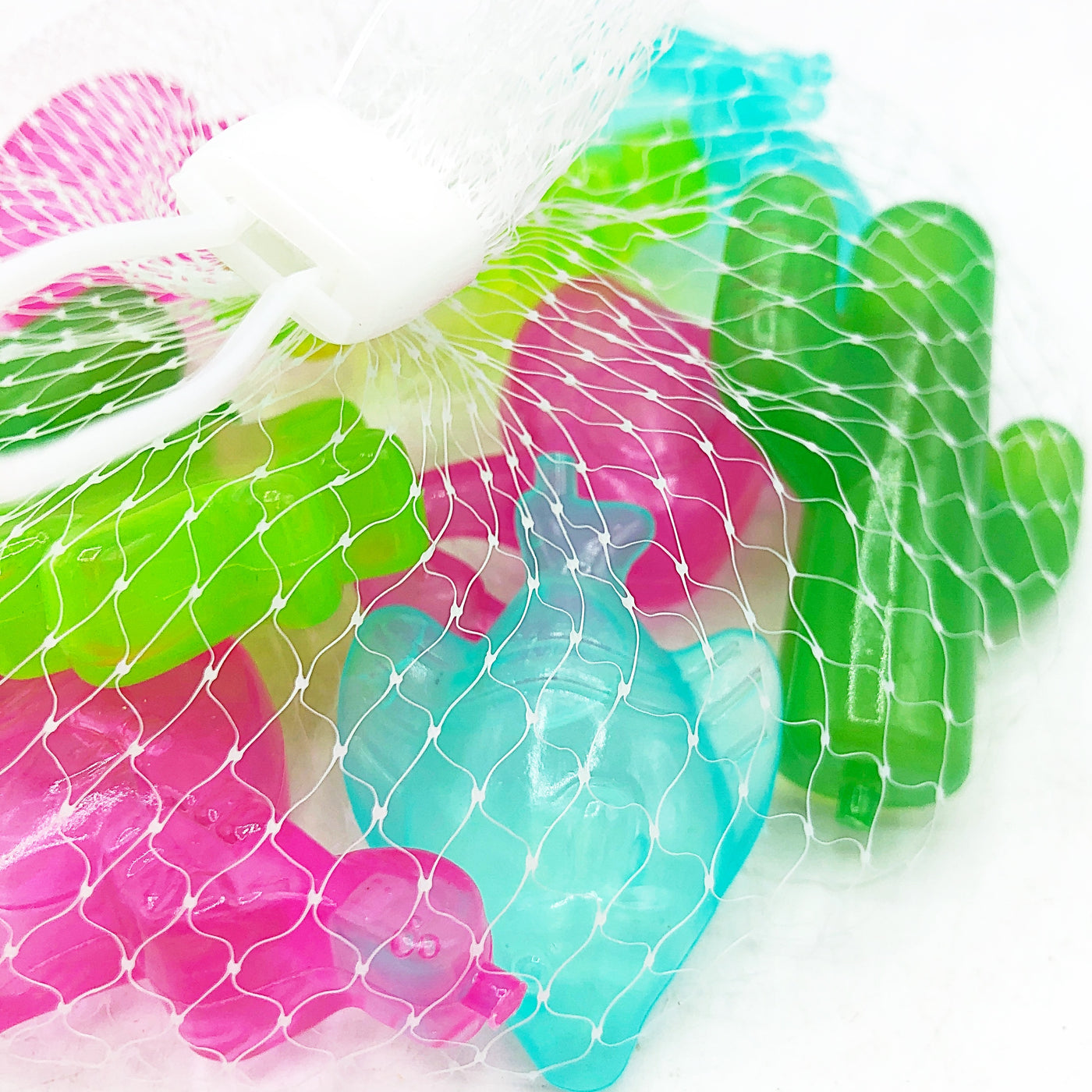 💙 Set of 10 Tropical Reusable Plastic Ice Cubes Flamingo Palm Tree Cactus Fish