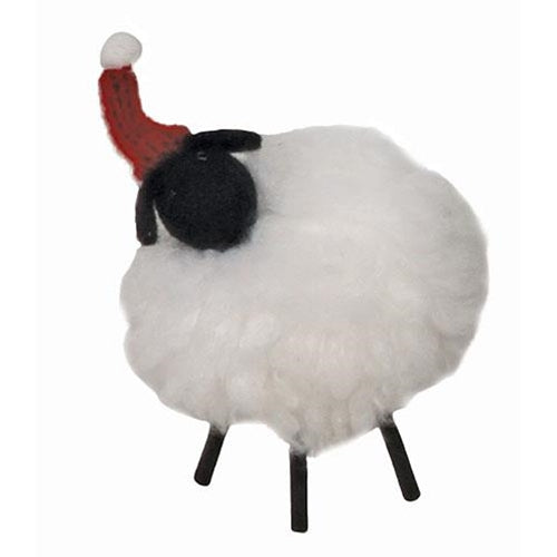 💙 Fluffy Sheep w/Hat Felted Ornament