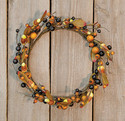 Rustic Candy Corn and Berries 12" Wreath