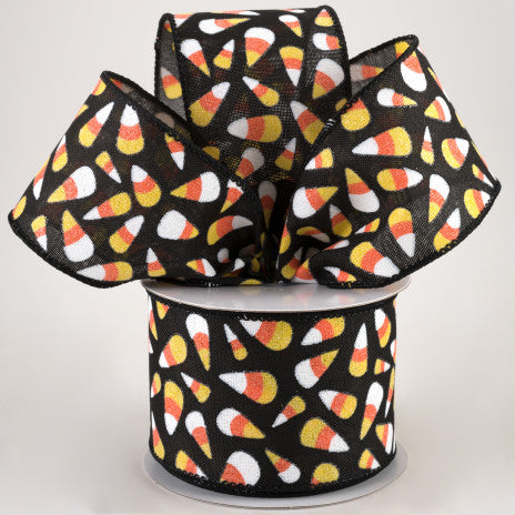 Popcorn Ribbon. Amazon Glittered Candy Corn Black Ribbon 2.5
