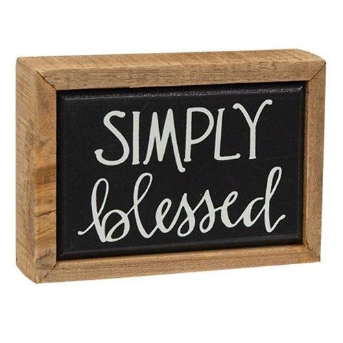 Simply Blessed Mini Box Sign