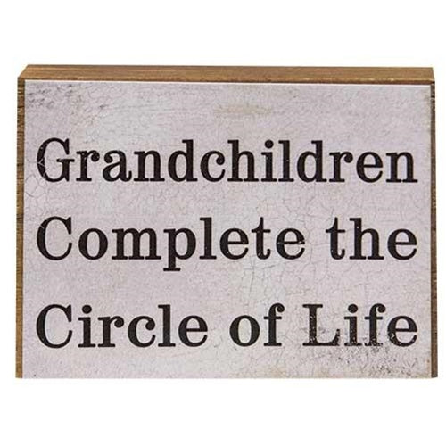 Grandchildren Complete the Circle of Life Mini Block Sign