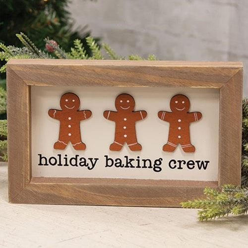 Holiday Baking Crew Gingerbread Men Framed Sign