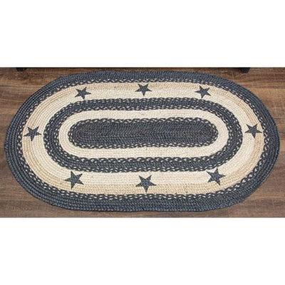 Rustic Pewter Star Braided Rug 3 ft x 5 ft