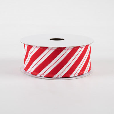 💙 Candy Cane Glitter Stripes Ribbon 1.5" x 10 yards