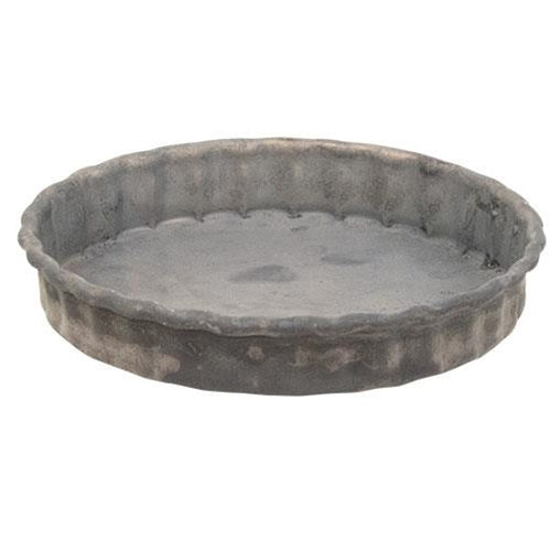 💙 Antiqued Gray Fluted 3" Candle Pan
