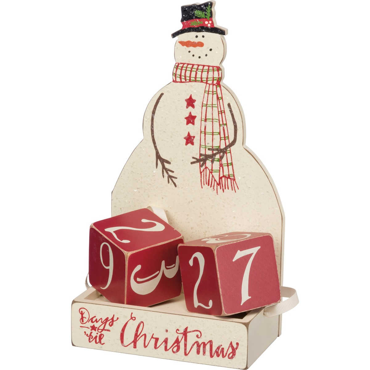 Jolly Snowman Wooden Countdown Block Figure