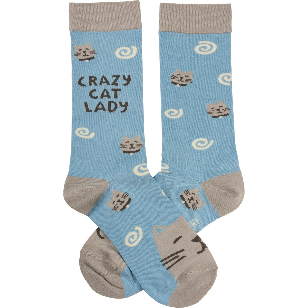 Crazy Cat Lady Swirls Unisex Fun Socks