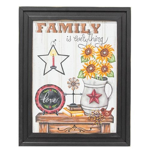 Family is Everything Sunflowers Framed Print