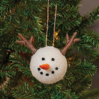 Snowman Reindeer Felt Wool Ornament