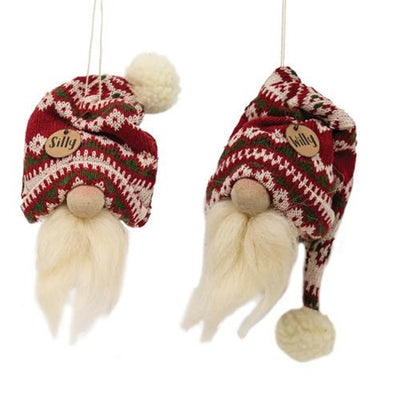 Set of 2 Silly & Willy Plush Gnome Heads