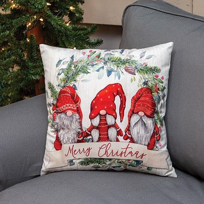 Merry Christmas Gnomes Trio 15" Pillow