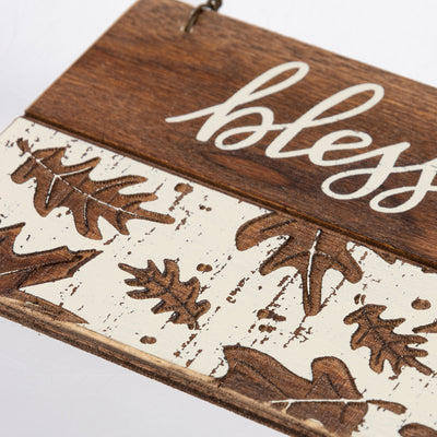 💙 Blessed Fall Leaves Wooden Ornament Hanger