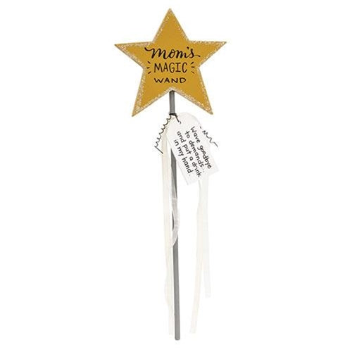💙 Mom's Magic Wand - Fun Wooden Star with Message