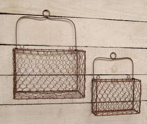 💙 Set of 2 Chicken Wire Wall Baskets