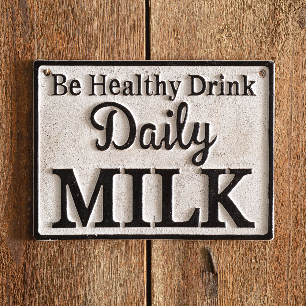 💙 Daily Milk Cast Iron Wall Sign