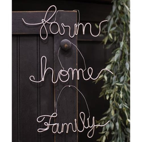 Farm, Family, Home Script Metal Ornament