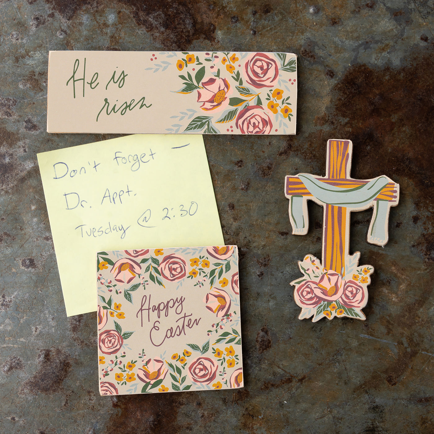 Set of 3 He Is Risen Easter Magnets