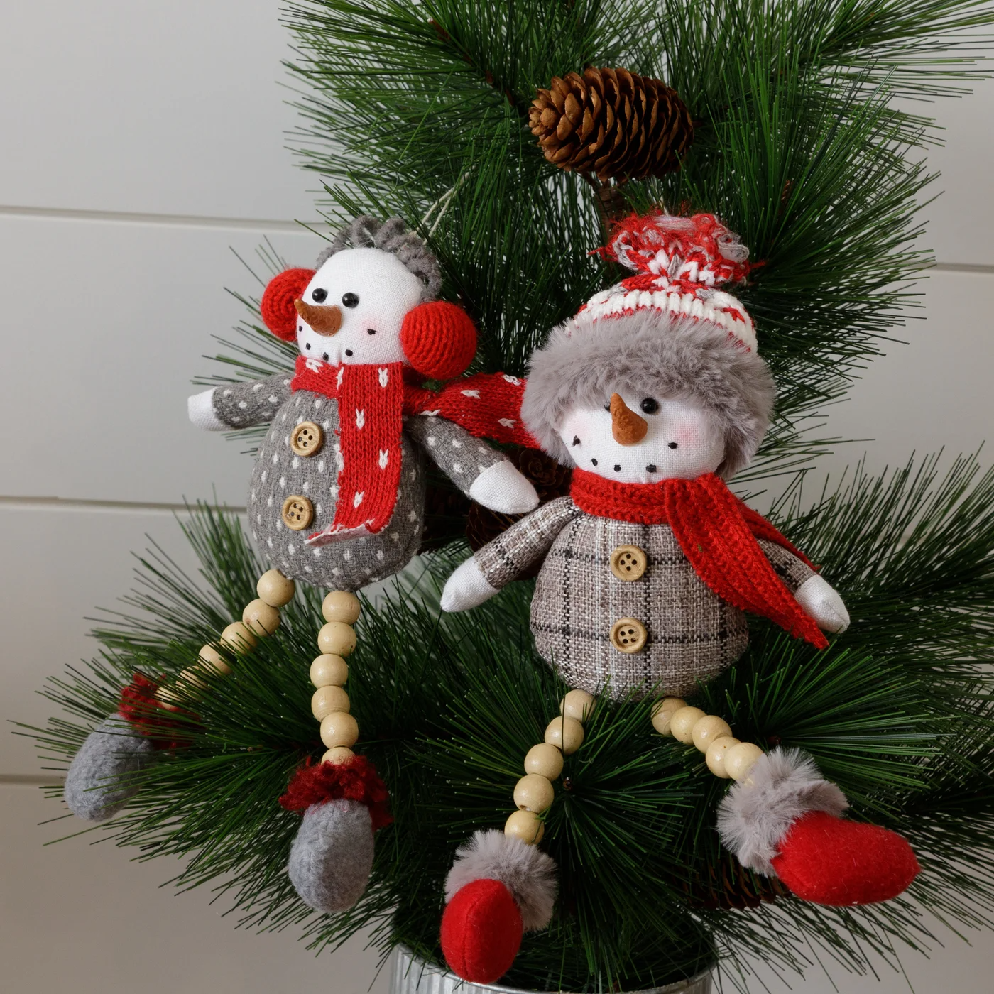 Set of 2 Snow Buddies Snowmen Ornaments
