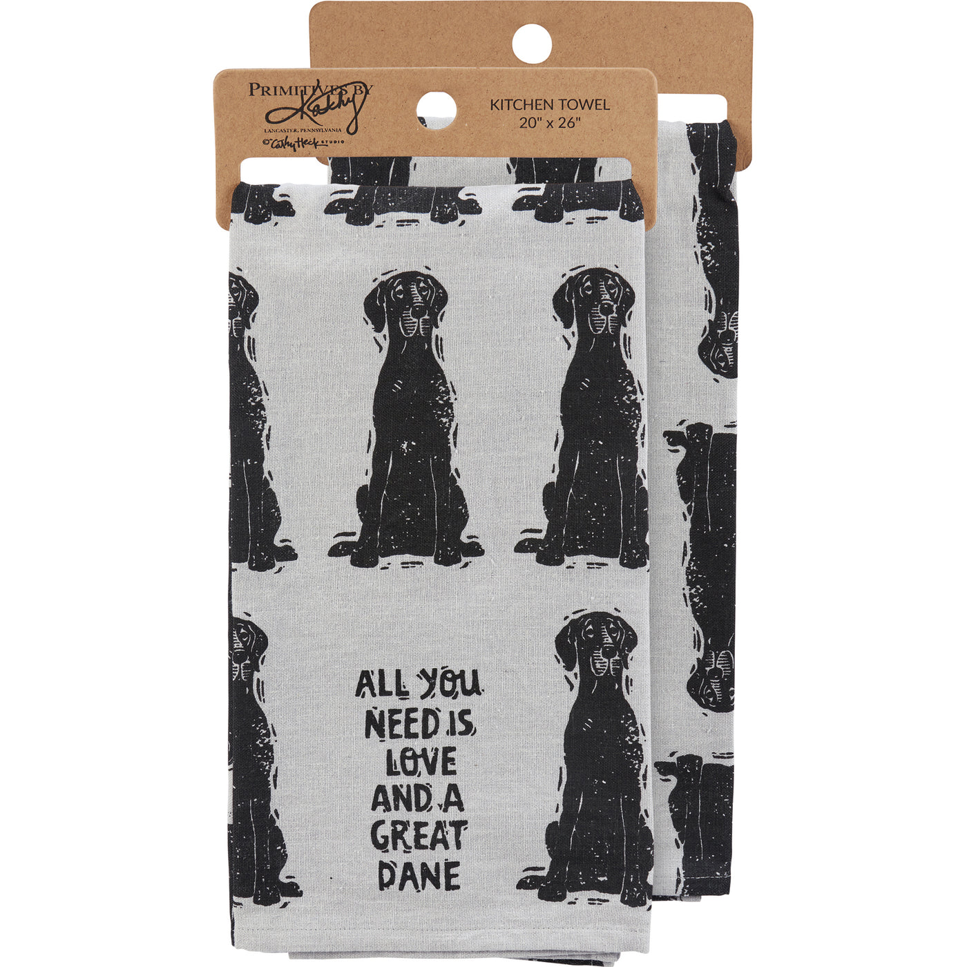 All You Need Is Love And A Great Dane Dog Kitchen Towel