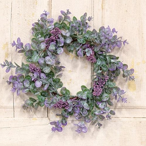 Lavender Eucalyptus with Seeds 14" Faux Wreath