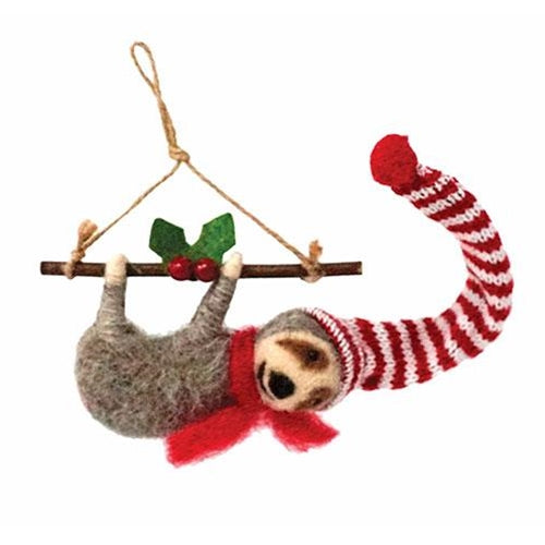 💙 Sloth with Branch Felt Ornament