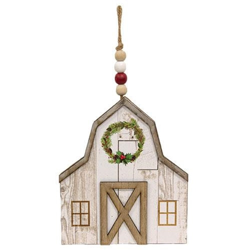 💙 Christmas Barn Beaded Hanger Ornament