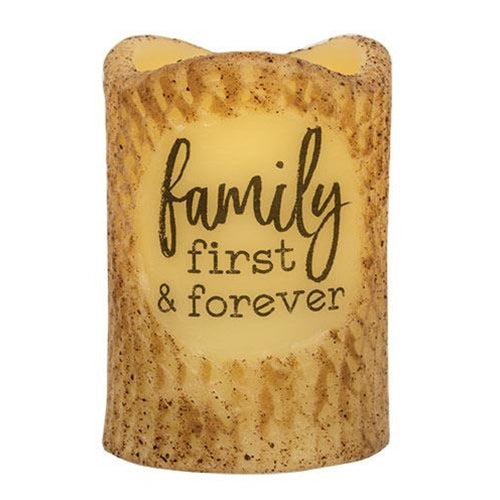 💙 Family First & Forever Battery LED Pillar Candle