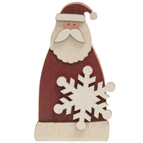 Snowflake Santa Wooden Sitter