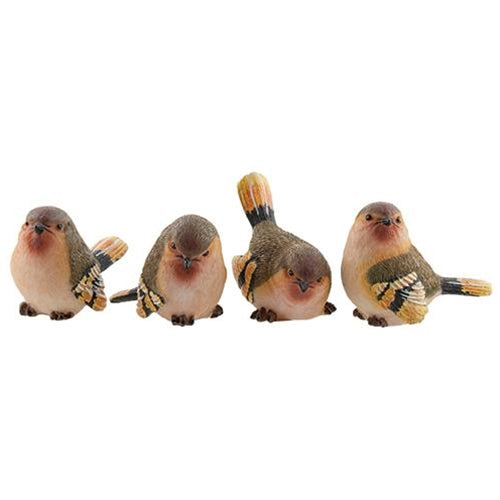 Set of 4 Natural Finch Birds