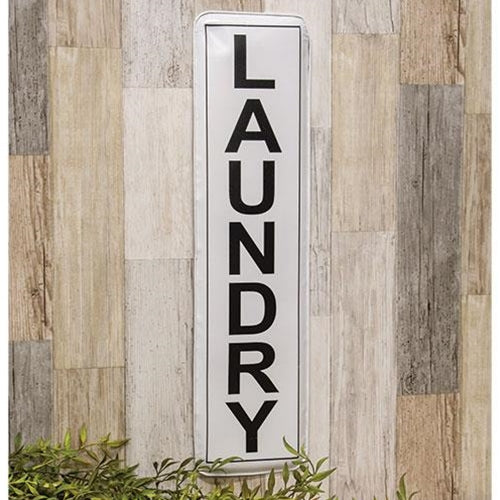 Laundry 22" Vertical Metal Sign