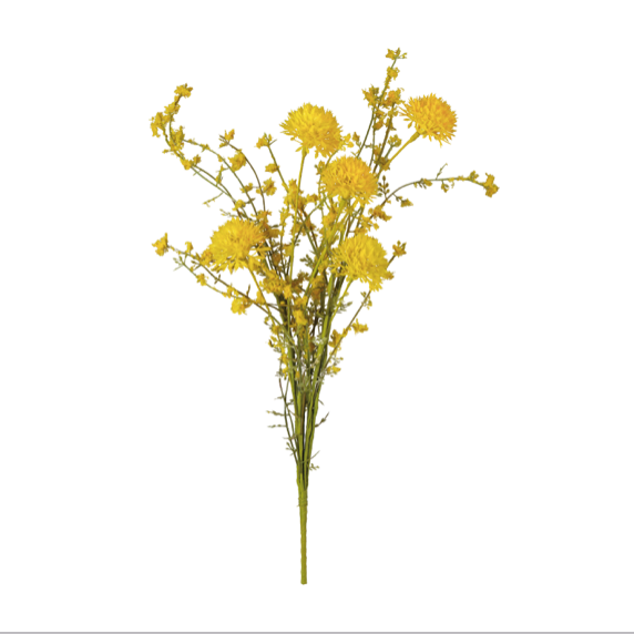 Yellow Thistle Mix 20" Faux Floral Stem