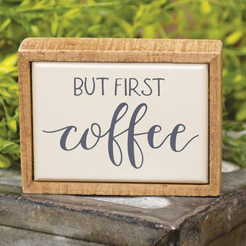 But First Coffee Mini Enamel Box Sign