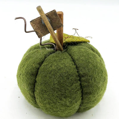 Mini Gather Green Felt Pumpkin 2.5"