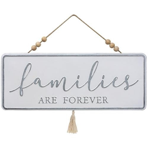 Families are Forever Sign with Farmhouse Beads
