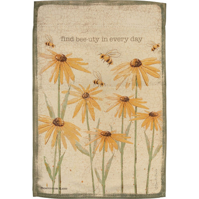 Find Bee-uty In Every Day Bees and Flowers Garden Flag