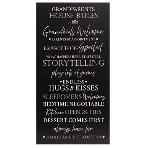 Grandparents House Rules 16" Sign