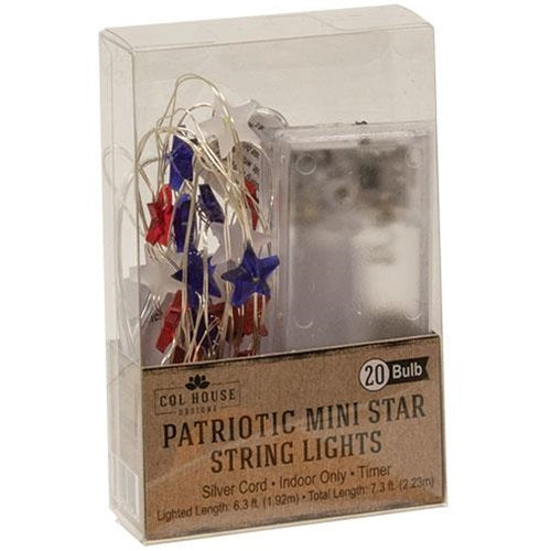 💙 Patriotic 20 ct LED Mini Star Lights