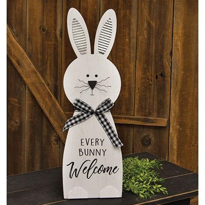 Every Bunny Welcome Standing Wooden Bunny