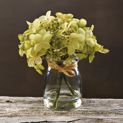 Green Hydrangea in Vase Faux Florals