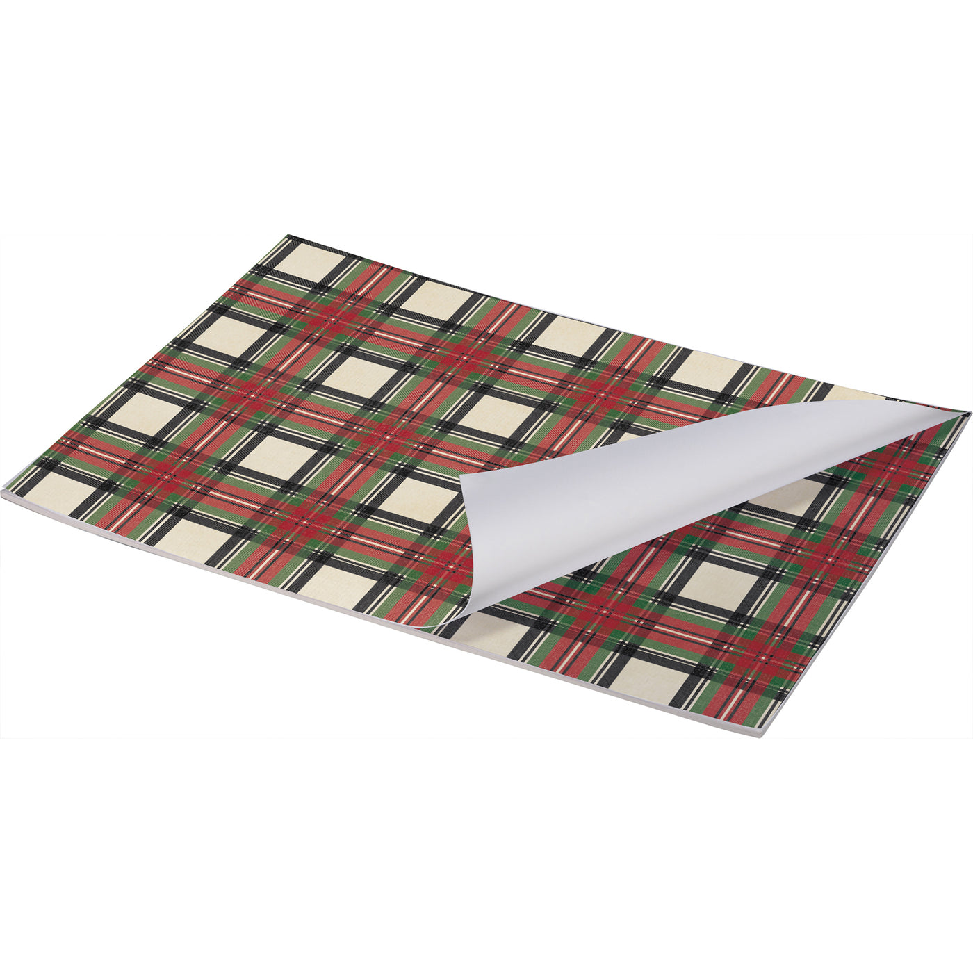 💙 Set of 24 Paper Placemats - Red and Green Plaid & Black and White Plaid
